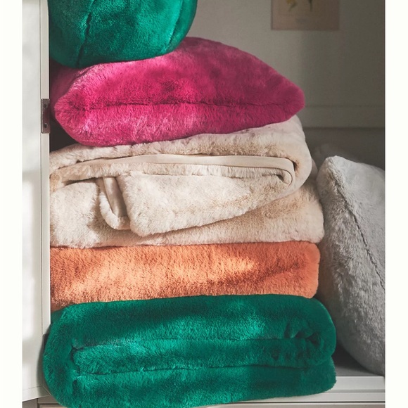 🏠Anthropologie Sophia blanket throw slate blue EUC - Picture 7 of 10